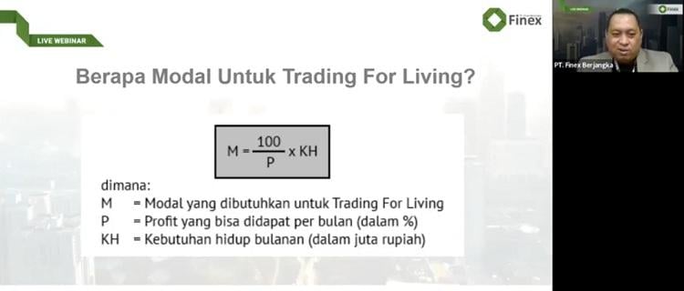 Webinar Gratis Finex Ungkap Trik Trading For Living